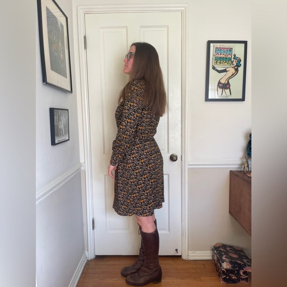 70s Vintage Diane Von Furstenberg Acrylic Patterned Dress - Picture 3 of 9
